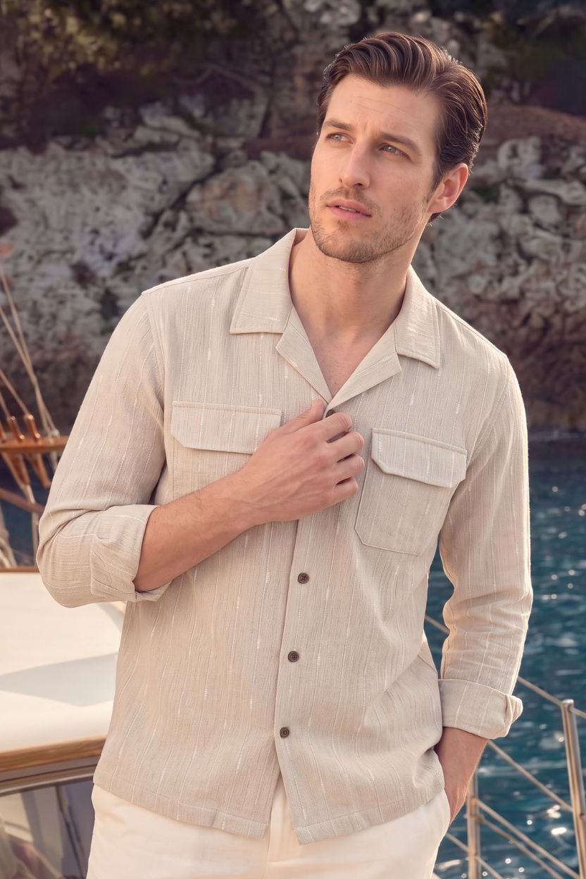 The Natural Sand Khadi Shirt - Image 2