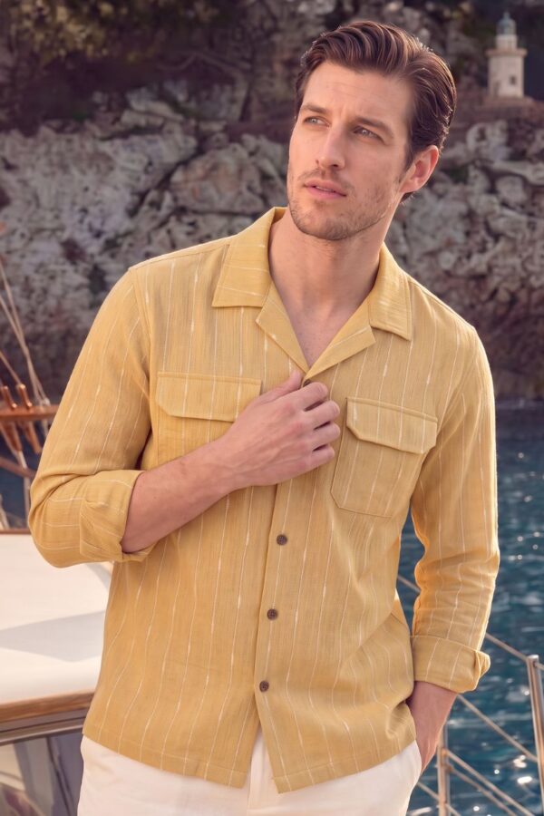The Sunlit Pinstripe Khadi Shirt