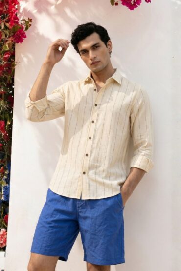 The Sunlit Pinstripe Khadi Shirt