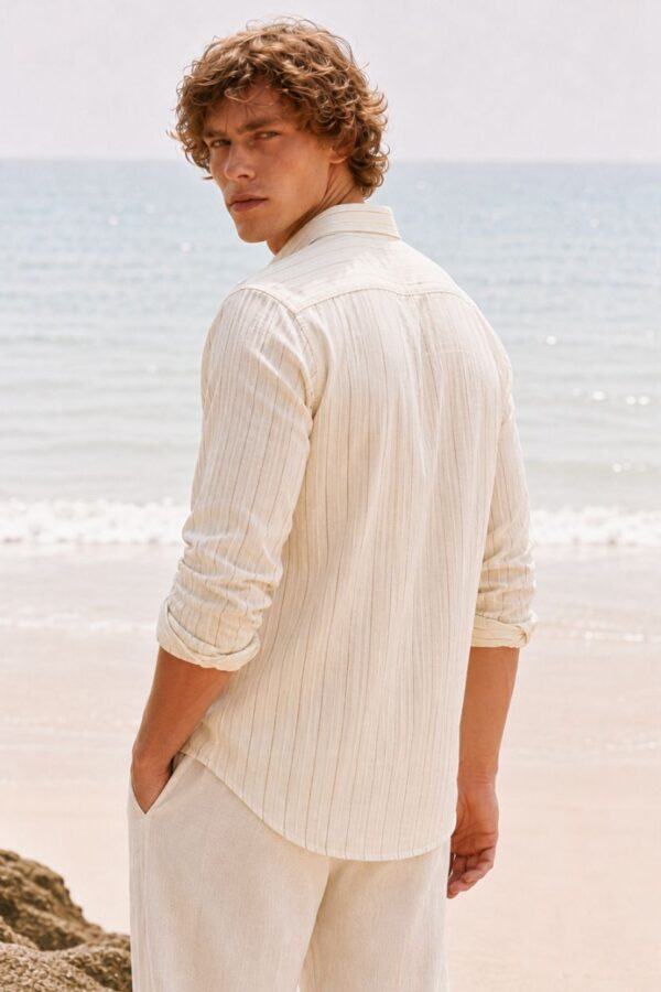 The Ivory Pinstripe Khadi Shirt