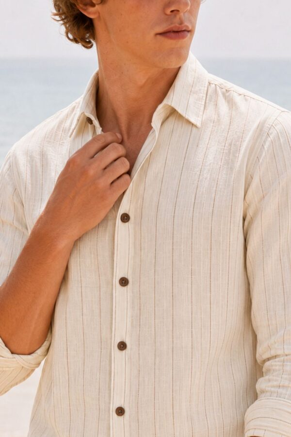 The Ivory Pinstripe Khadi Shirt