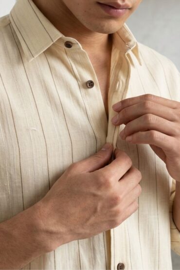 The Sunlit Pinstripe Khadi Shirt