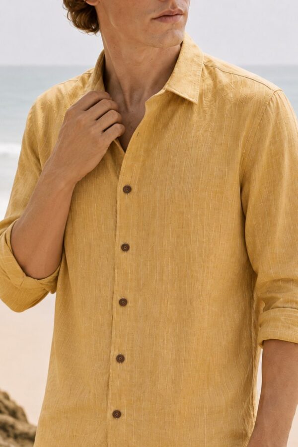 The Goldenrod Katha-Stitch Khadi Shirt