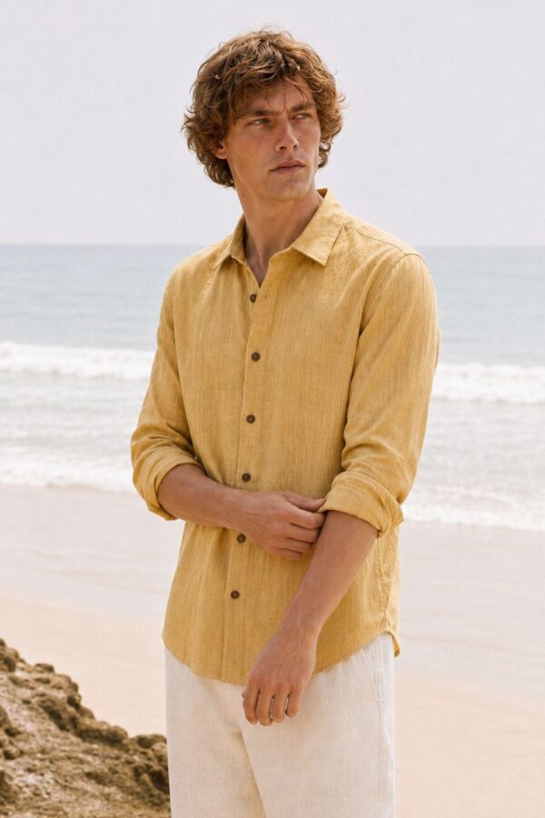 The Goldenrod Katha-Stitch Khadi Shirt
