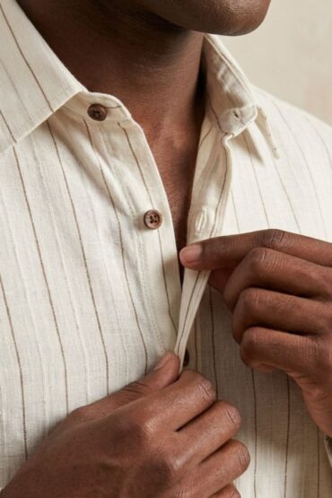 The Ivory Pinstripe Khadi Shirt