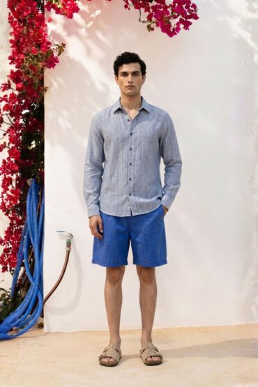 The Azure Katha-Stitch Khadi Shirt