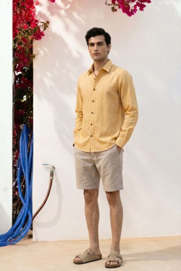 The Goldenrod Katha-Stitch Khadi Shirt