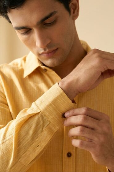 The Goldenrod Katha-Stitch Khadi Shirt