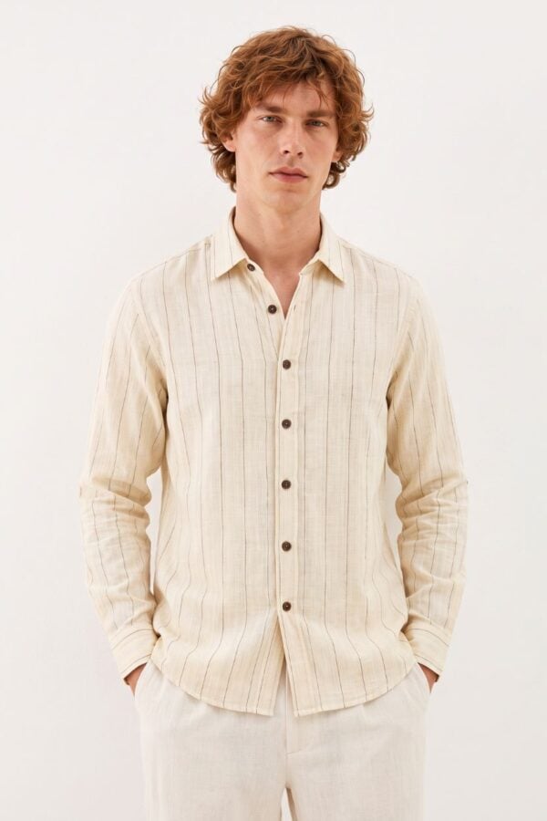 The Sunlit Pinstripe Khadi Shirt