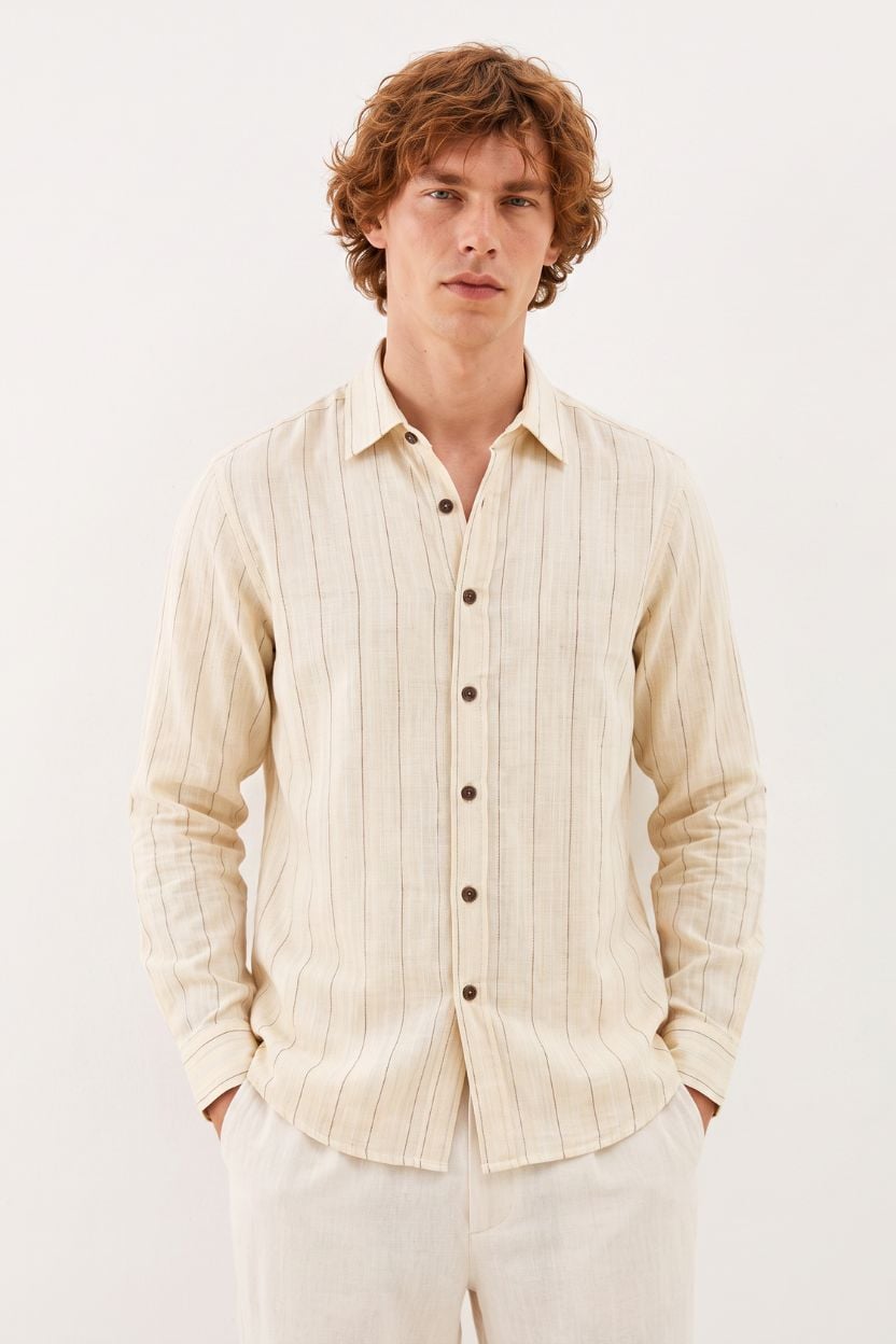 The Sunlit Pinstripe Khadi Shirt