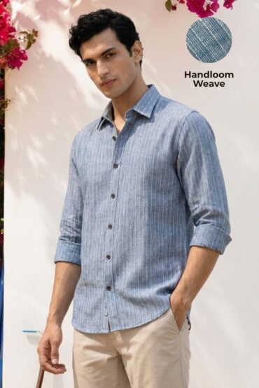 The Azure Katha-Stitch Khadi Shirt