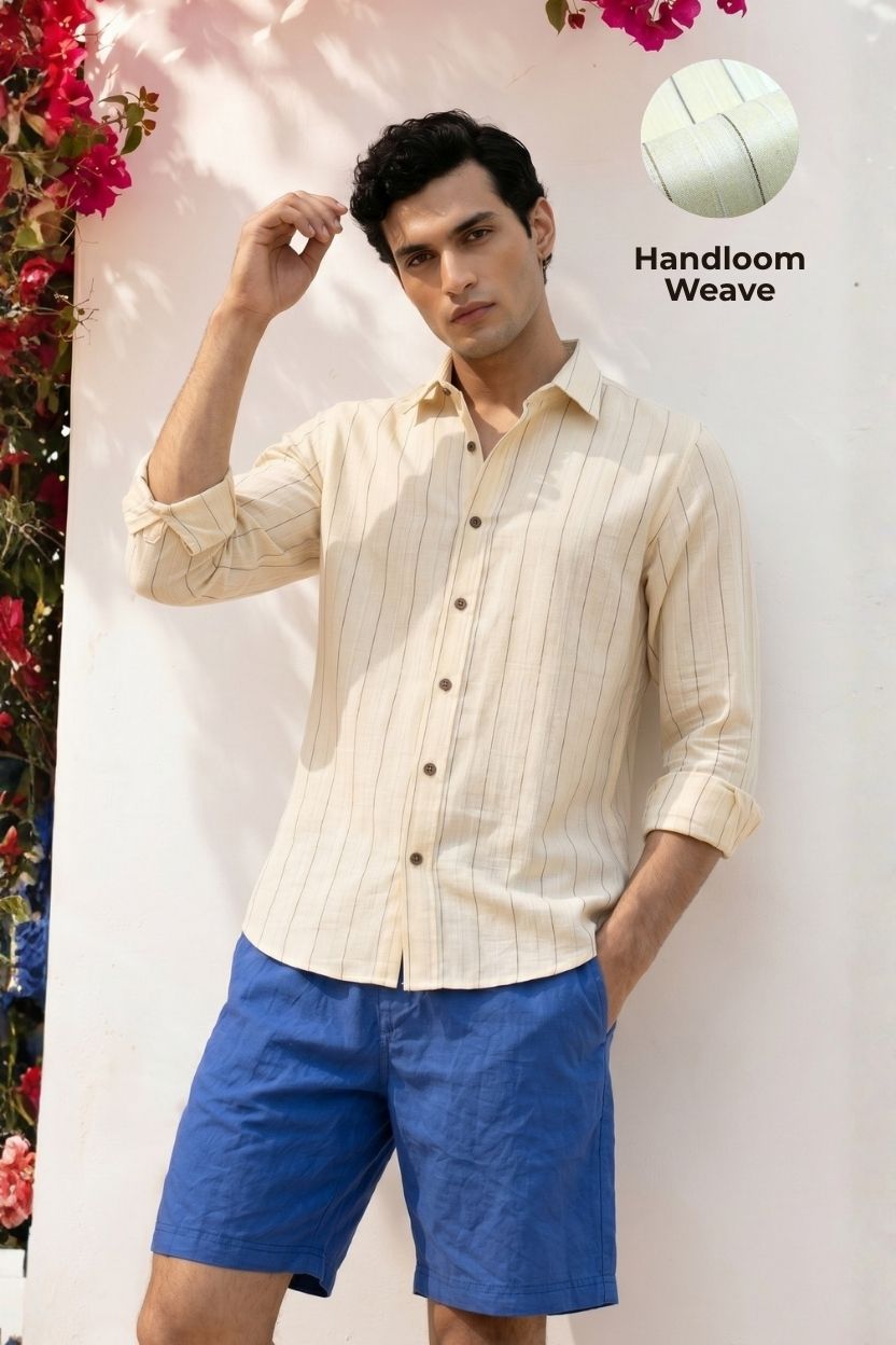 The Sunlit Pinstripe Khadi Shirt