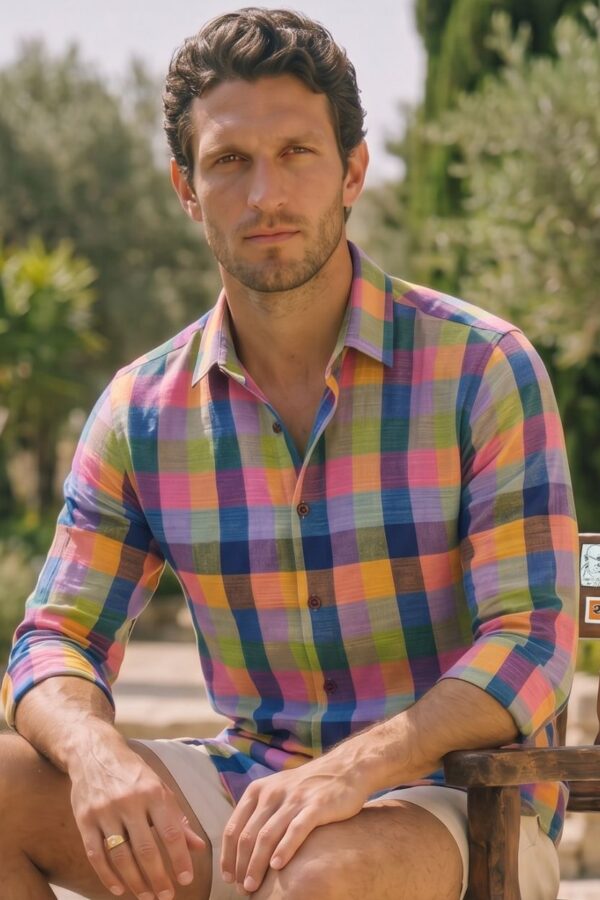 The Vibrant Madras Khadi Shirt