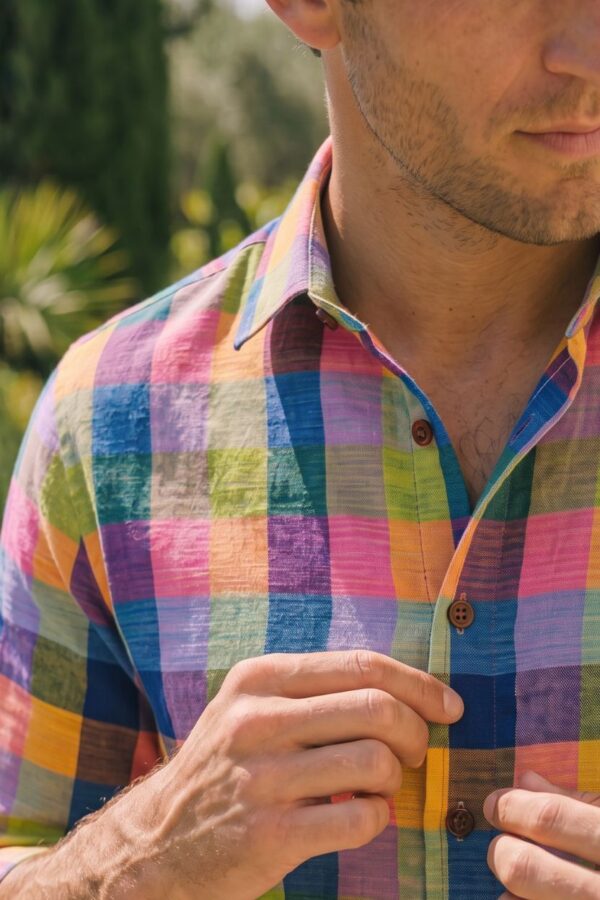 The Vibrant Madras Khadi Shirt
