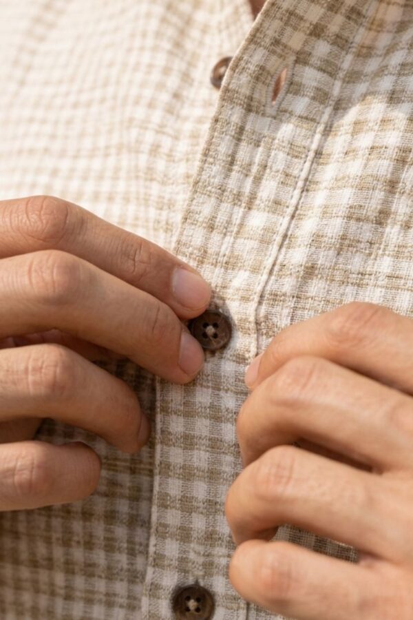 The Stone Grid Textured Khadi Shirt