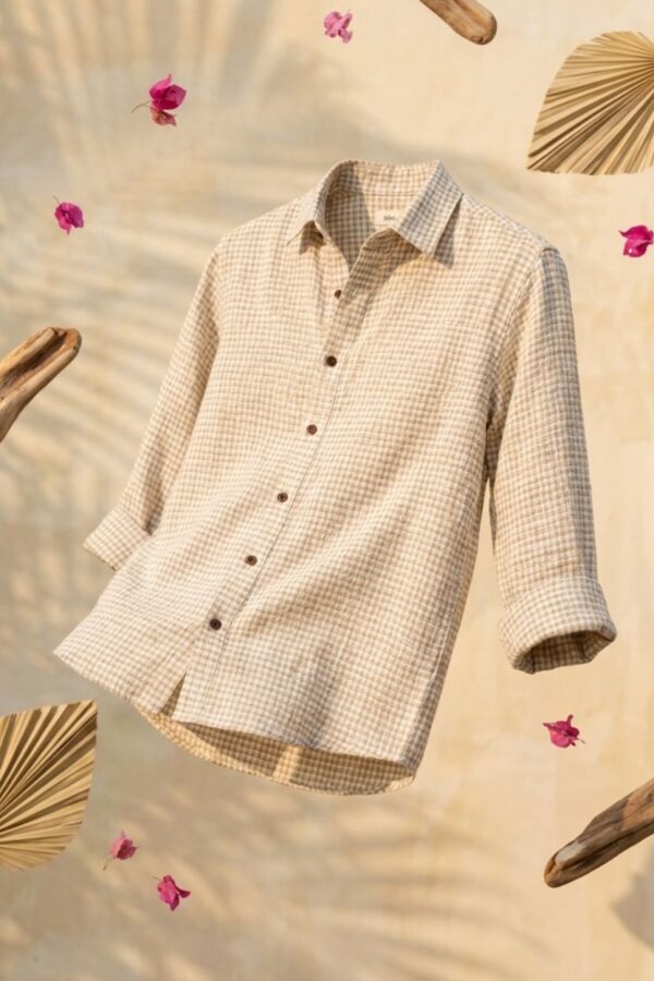 The Stone Grid Textured Khadi Shirt