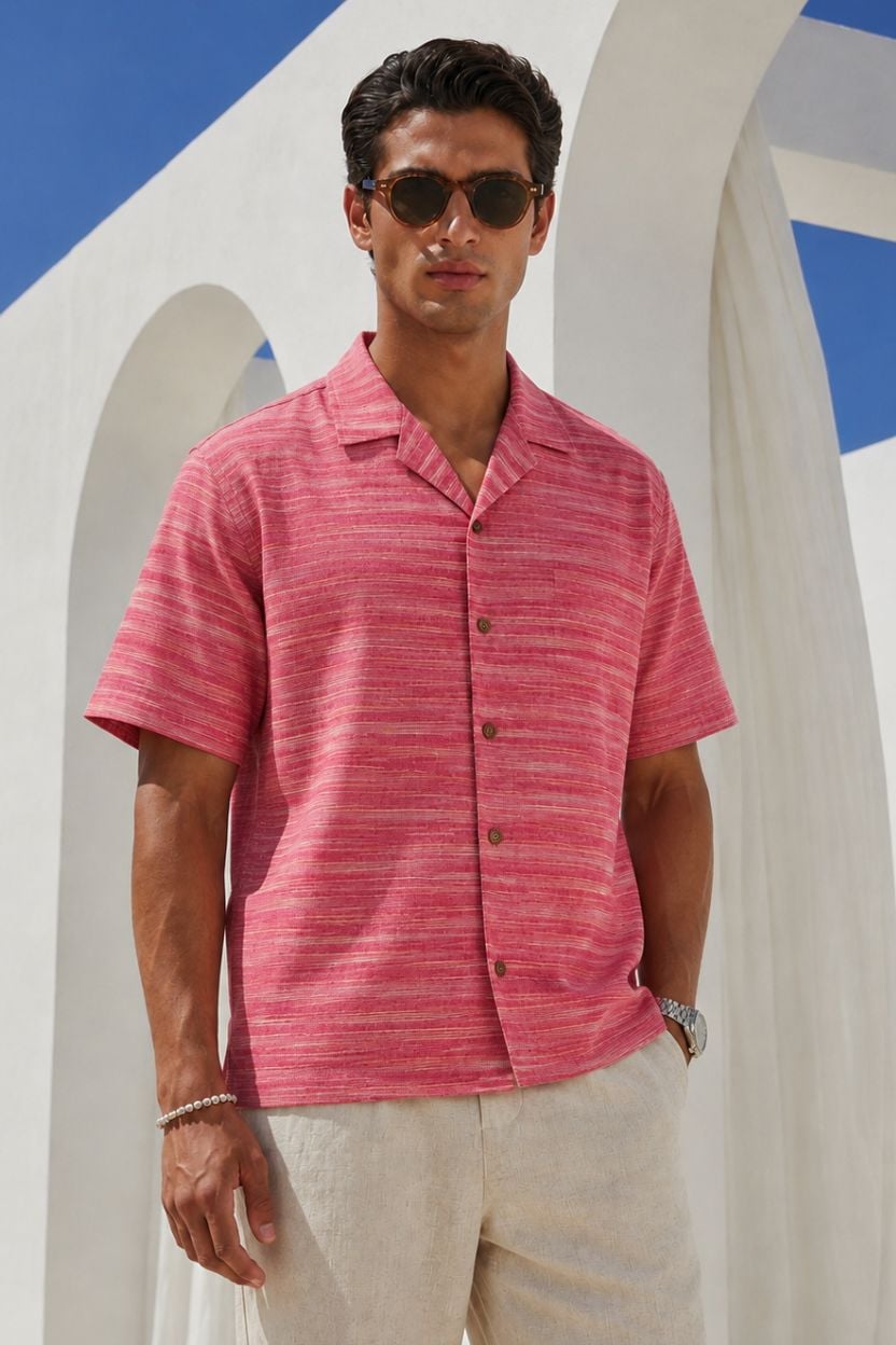 The Fuchsia Horizon Khadi Shirt - Image 3