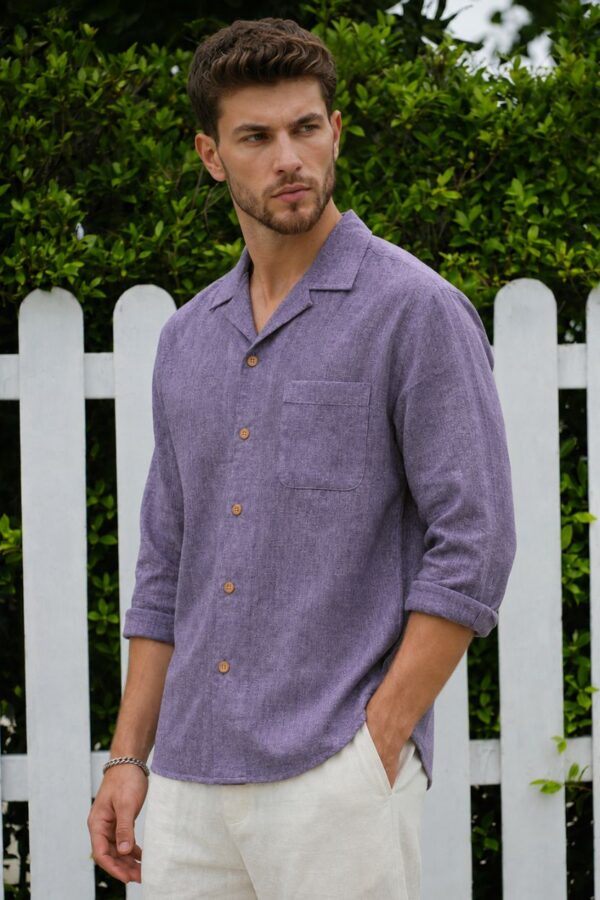 The Amethyst Heather Khadi Shirt