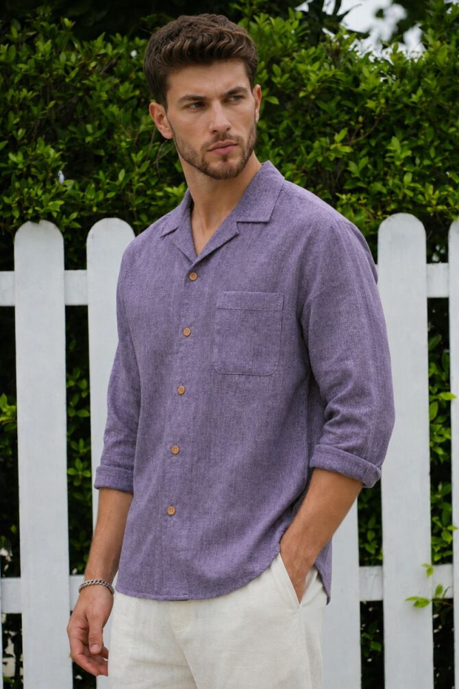 The Amethyst Heather Khadi Shirt