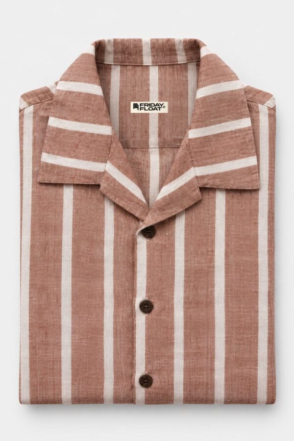 The Coral Blush Stripe Khadi Shirt