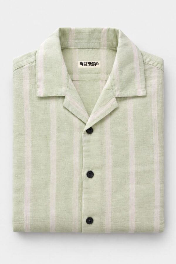 The Mint Blossom Stripe Khadi Shirt