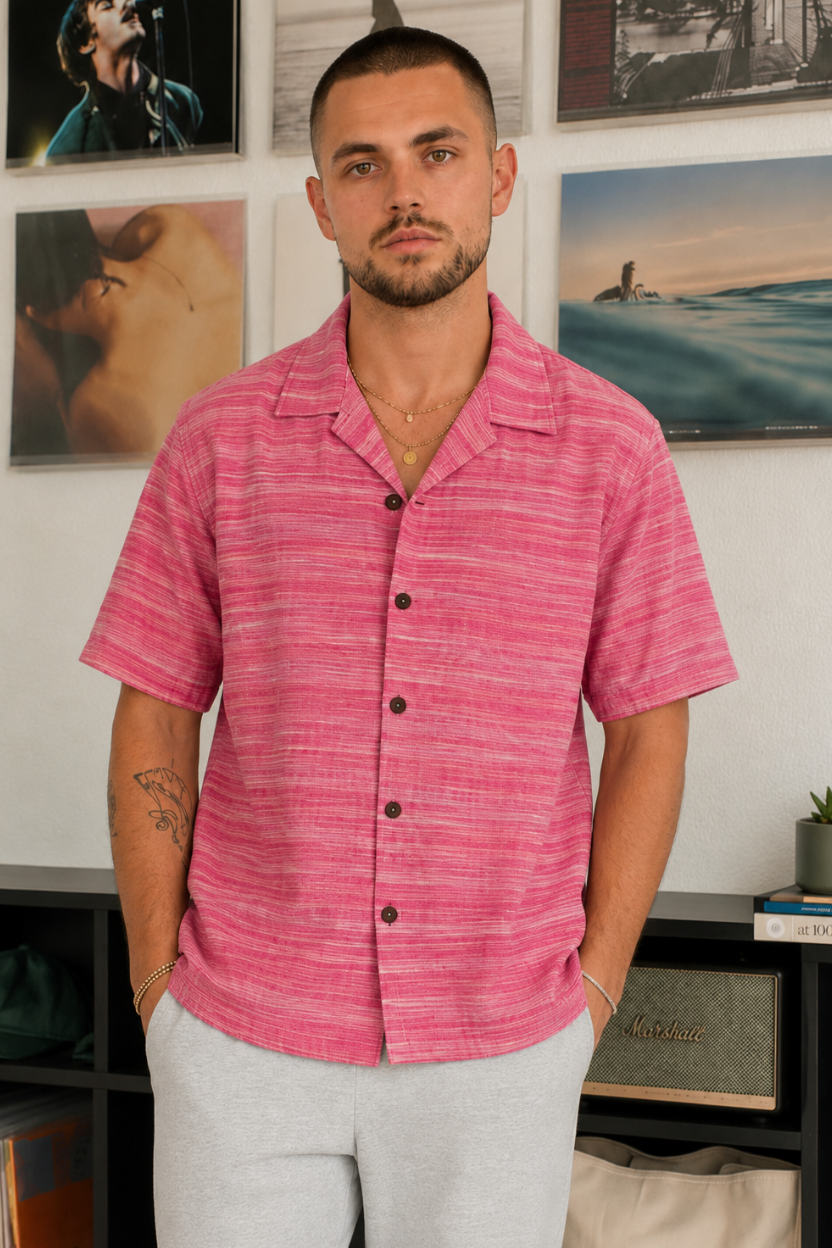 The Fuchsia Horizon Khadi Shirt