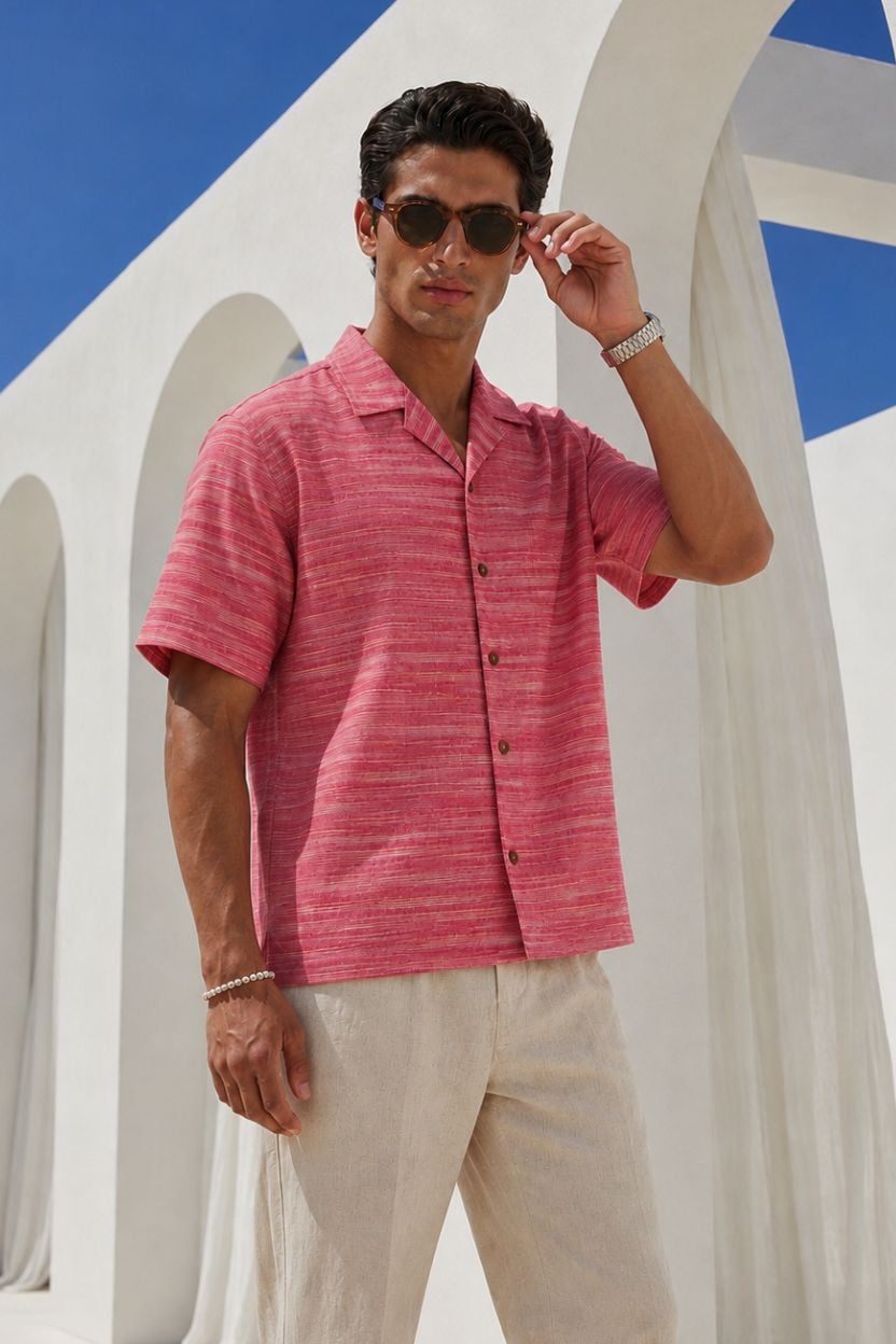 The Fuchsia Horizon Khadi Shirt - Image 2