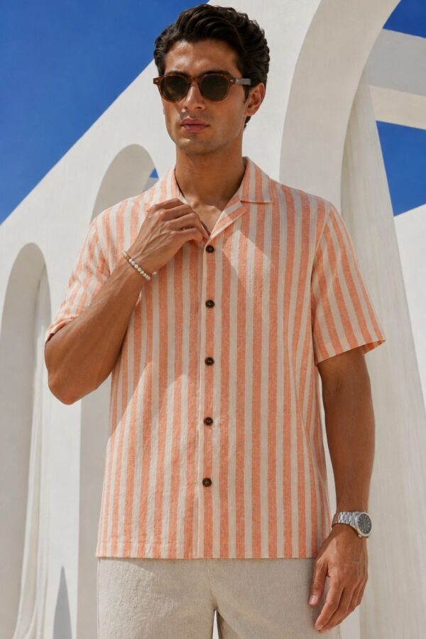 The Tropic Sunrise Stripe Khadi Shirt