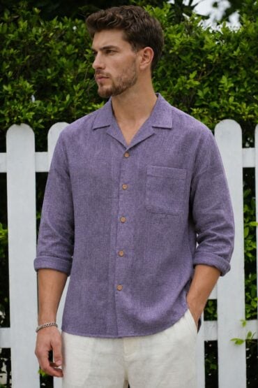 The Amethyst Heather Khadi Shirt