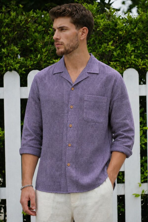 The Amethyst Heather Khadi Shirt