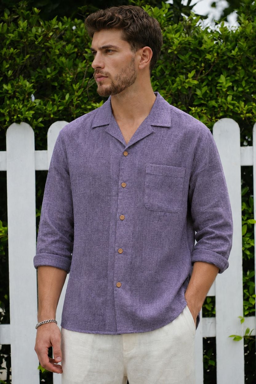 The Amethyst Heather Khadi Shirt - Image 3