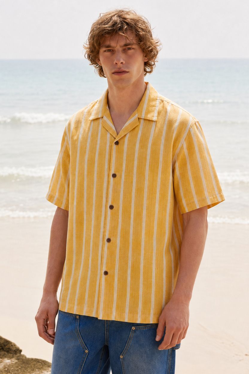 The Golden Ray Stripe Khadi Shirt - Image 4