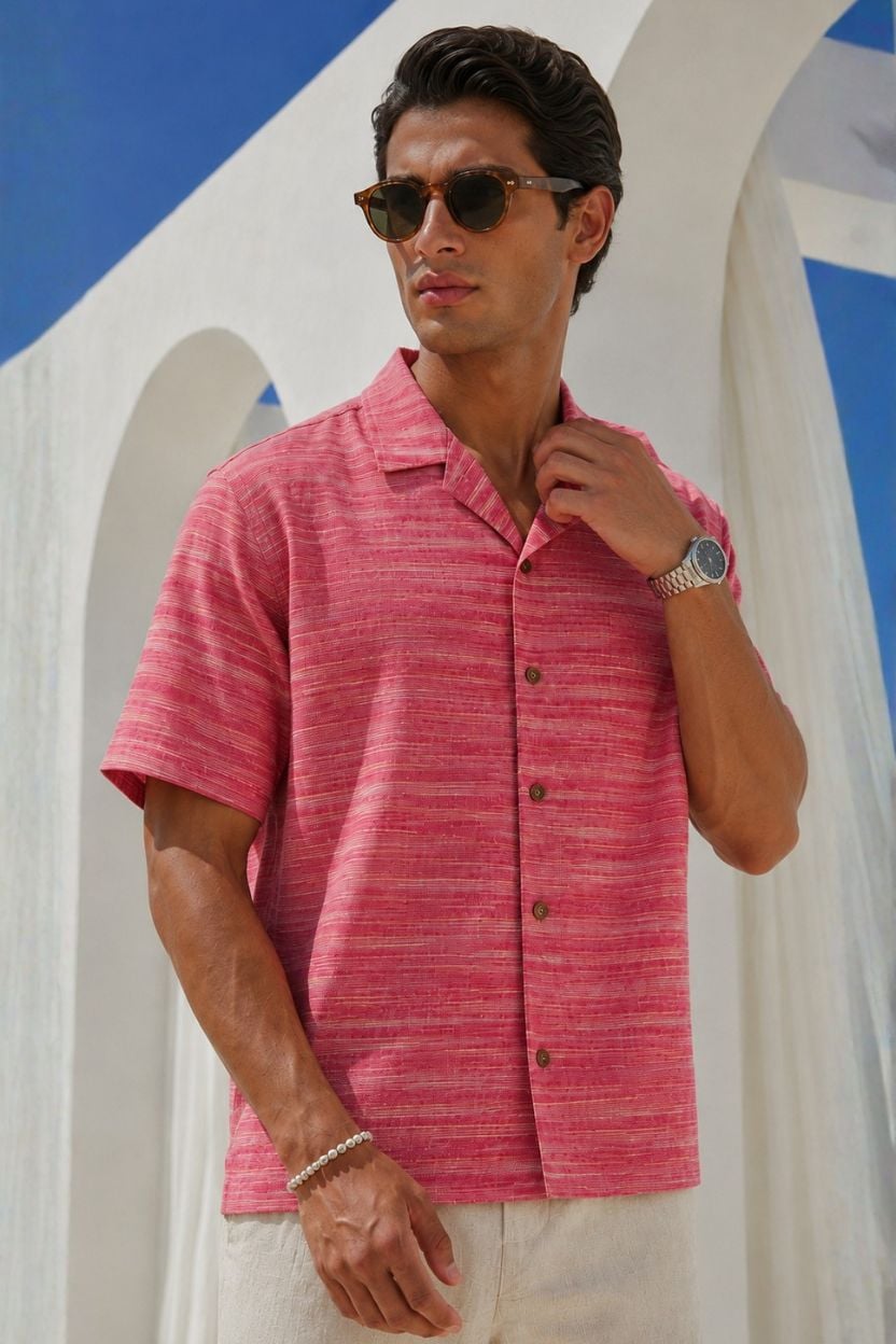 The Fuchsia Horizon Khadi Shirt