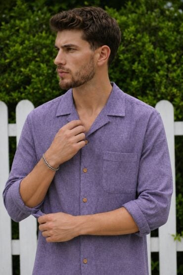 The Amethyst Heather Khadi Shirt