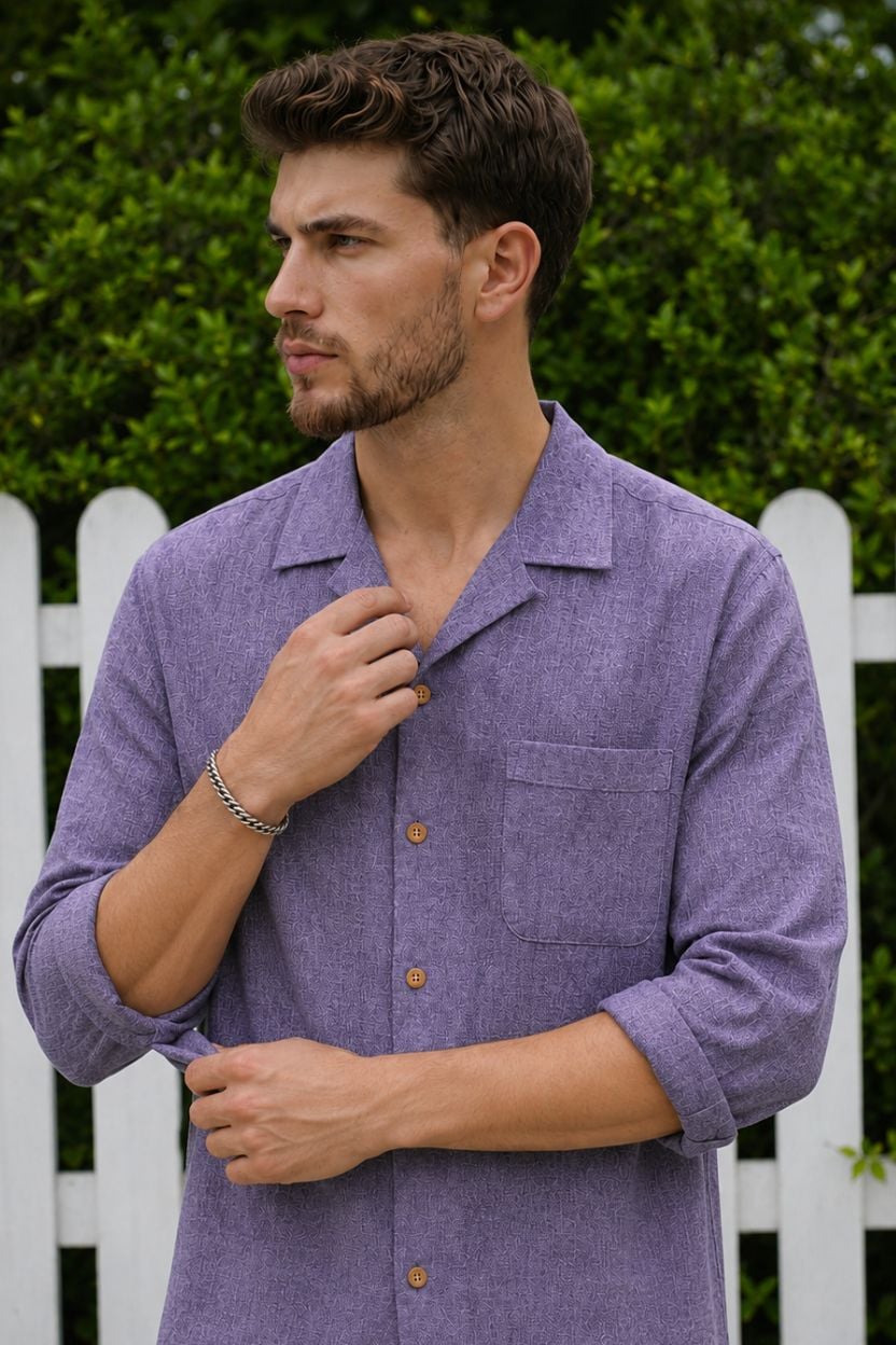 The Amethyst Heather Khadi Shirt - Image 4
