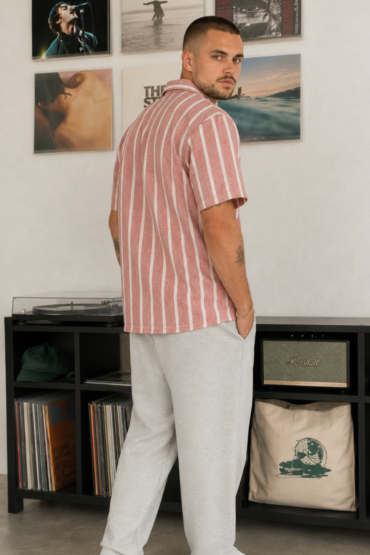 The Coral Blush Stripe Khadi Shirt