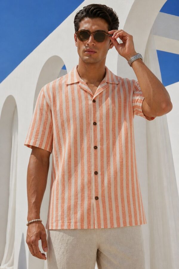 The Tropic Sunrise Stripe Khadi Shirt