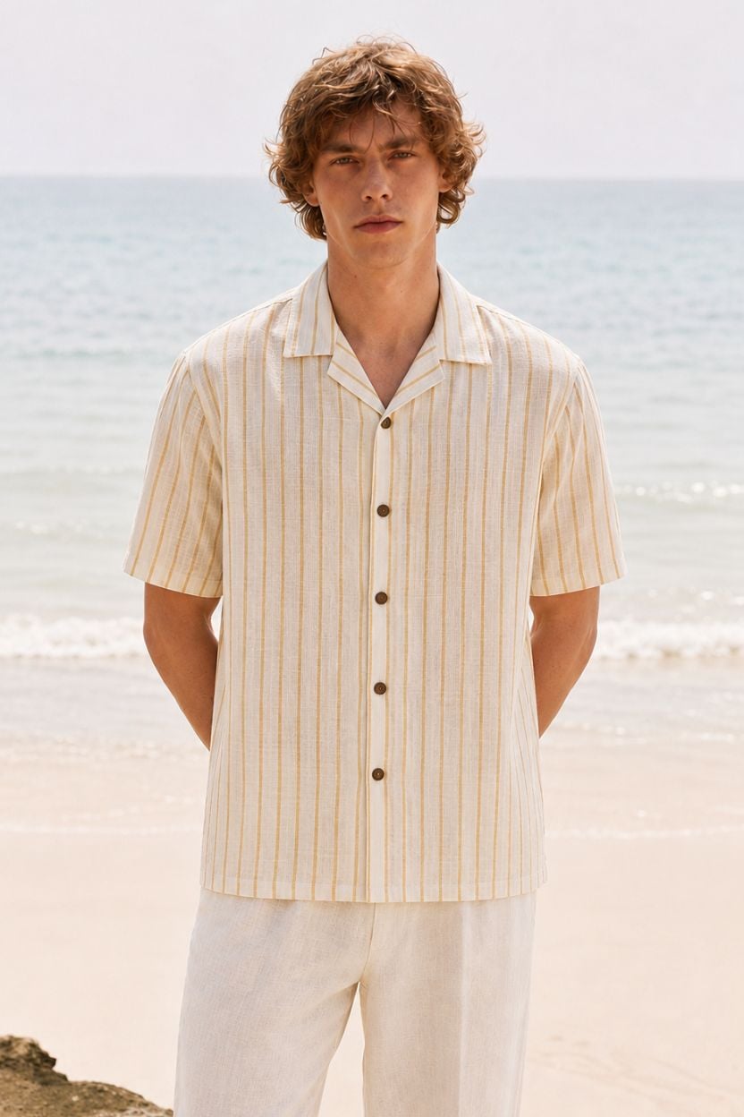 The Sunlight Pinstripe Khadi Shirt - Image 2