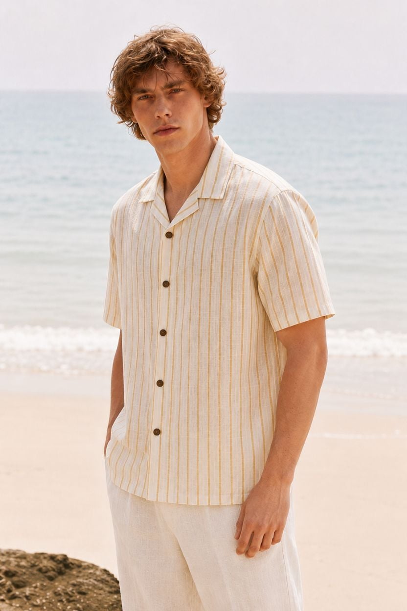 The Sunlight Pinstripe Khadi Shirt - Image 3