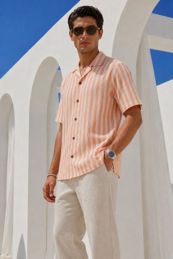 The Tropic Sunrise Stripe Khadi Shirt