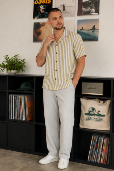 The Olive Grove Stripe Khadi Shirt