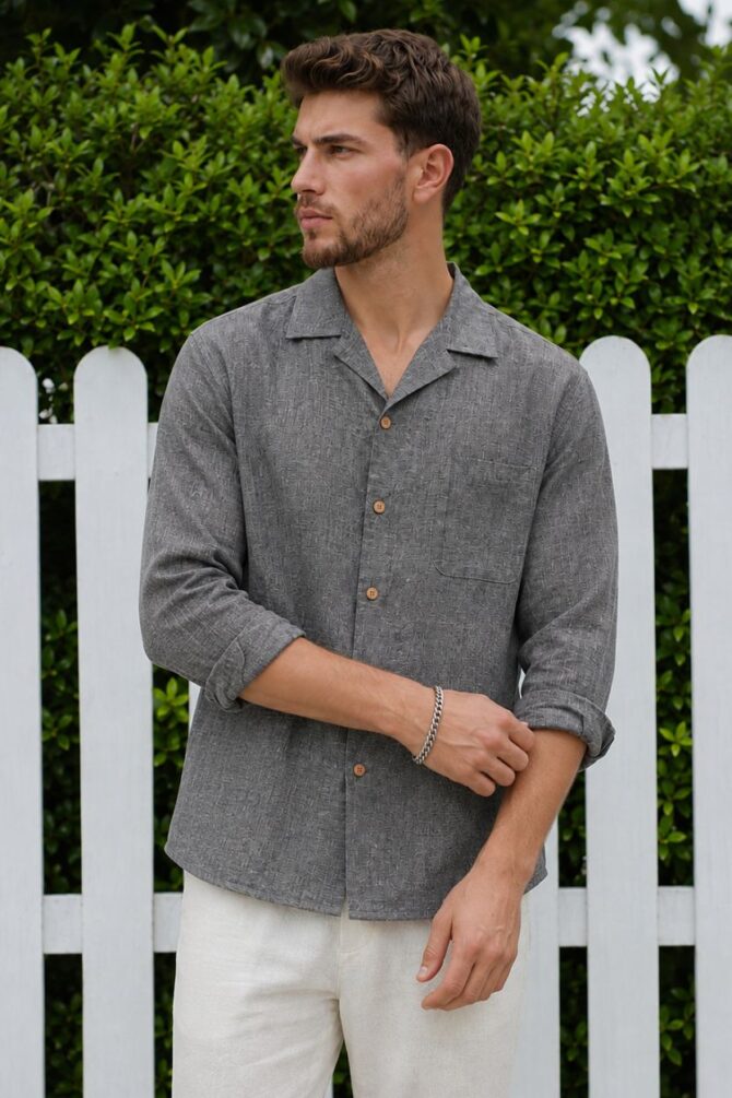 The Granite Heather Khadi Shirt