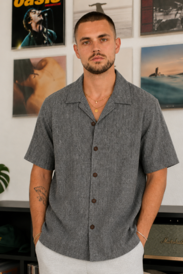 The Charcoal Slub Khadi Shirt