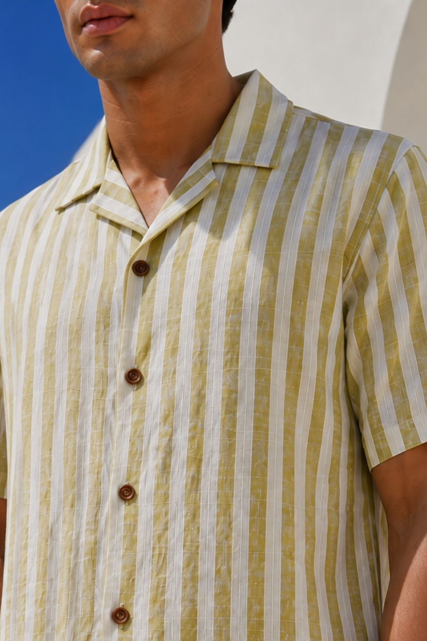 The Olive Grove Stripe Khadi Shirt - Image 6
