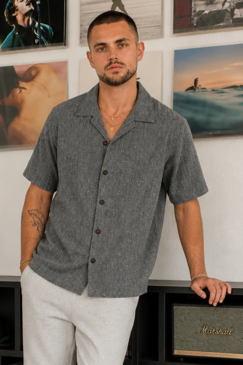 The Charcoal Slub Khadi Shirt