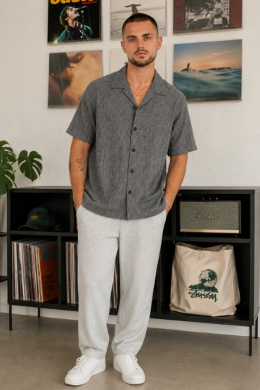 The Charcoal Slub Khadi Shirt