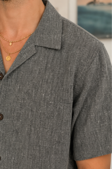 The Charcoal Slub Khadi Shirt