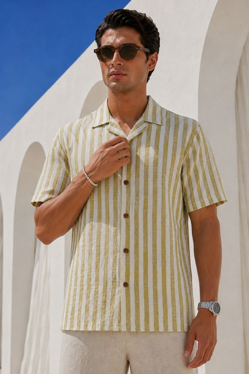 The Olive Grove Stripe Khadi Shirt - Image 4