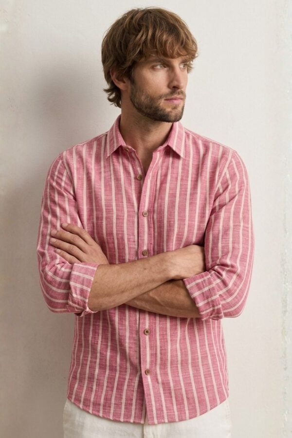 The Rosewood Stripe Khadi Shirt
