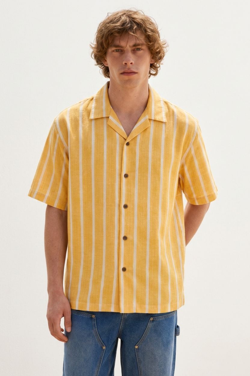 The Golden Ray Stripe Khadi Shirt